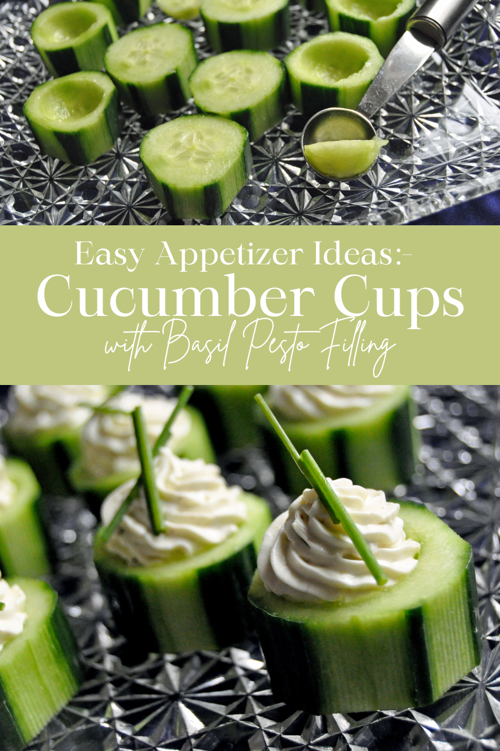 Cucumber Cups with Basil Pesto Filling